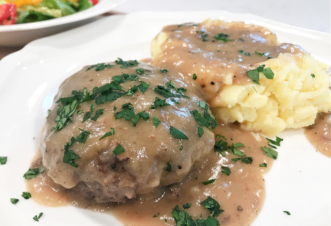 Frugal Winter Consolation Meals: Hamburger Steaks with Mashed Potatoes and Gravy