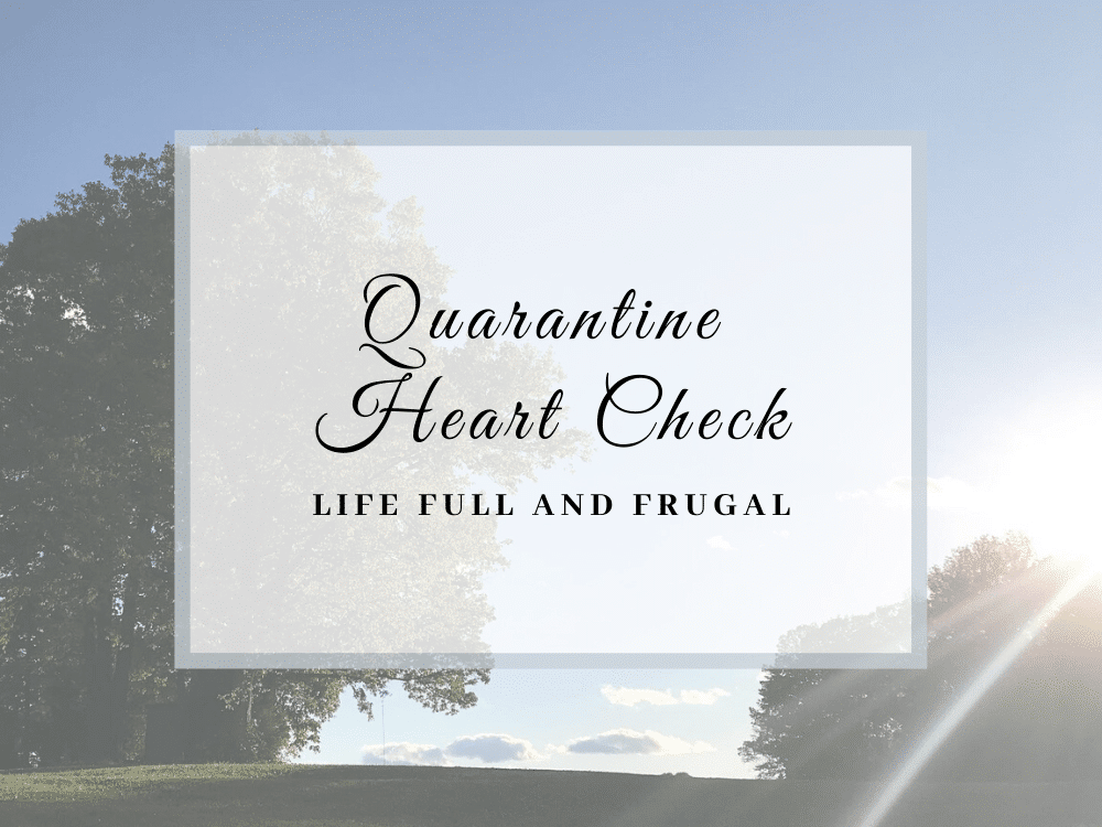 Quarantine Coronary heart Verify – Life Full and Frugal