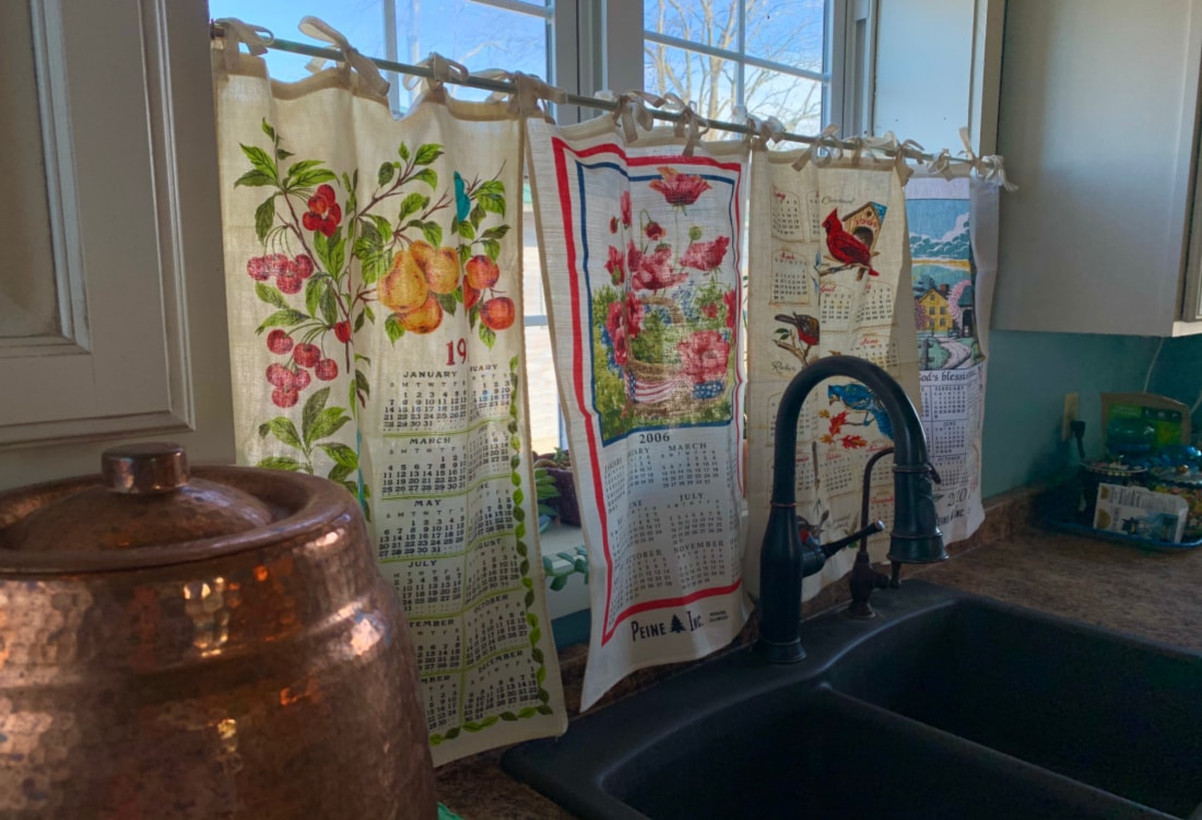 Find out how to Sew Upcycled Classic Tea Towels Into Tie Prime Curtains